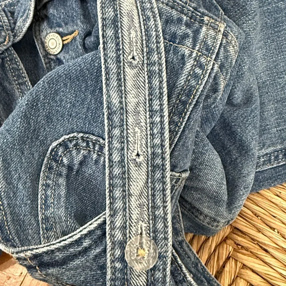 OLD NAVY Denim Overalls Girls Size 6-7 Small Adjustable Straps Kids